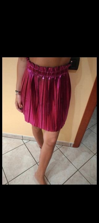 Gonna plissettata fucsia M