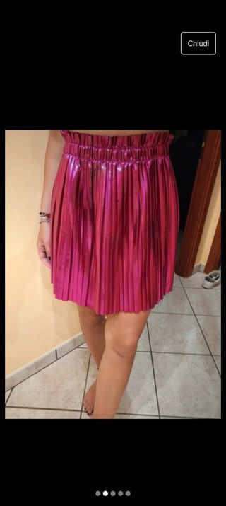 Gonna plissettata fucsia M