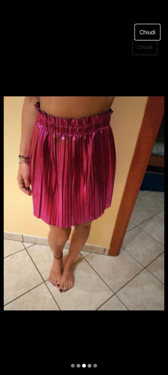 Gonna plissettata fucsia M