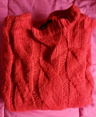 Buzón de lana de abrigo rojo talle l