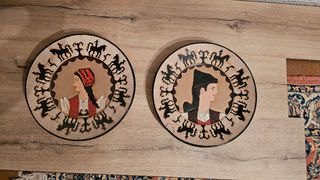 Coppia di piatti in ceramica sarda