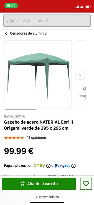 Carpa plegable Eori Origami  VERDE