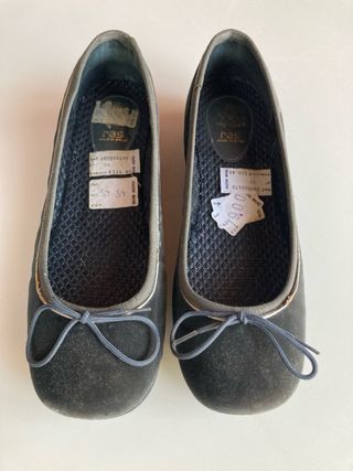 Bailarinas terciopelo gris