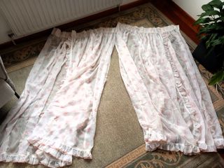 Cortinas romanticas cruzadas triples, en gasa