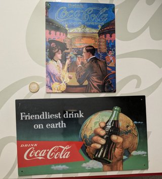 Carteles metálicos publicidad Coca-Cola