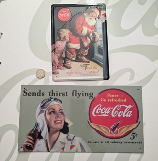 Carteles metálicos Coca-Cola
