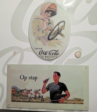 Publicidad Coca-Cola. Cartel metálico
