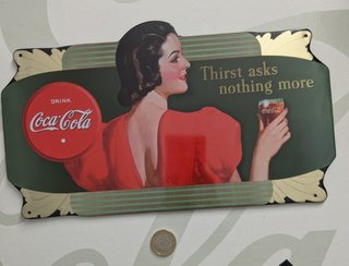 Publicidad Coca-Cola. Cartel metálico