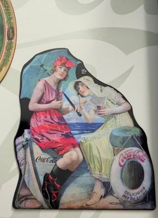 Publicidad Coca-Cola. Cartel metálico