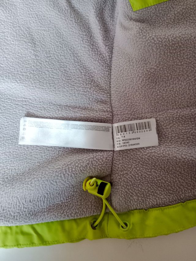 Anorak verde flúor 7 - 8 años