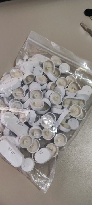 Keycaps blancas redondas