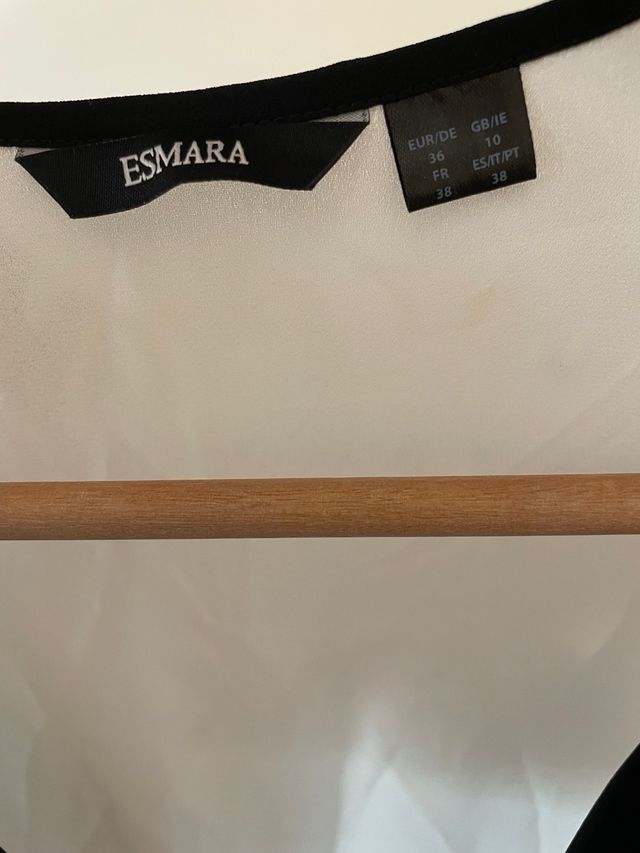 Camisa blanca y negra 100% poliester