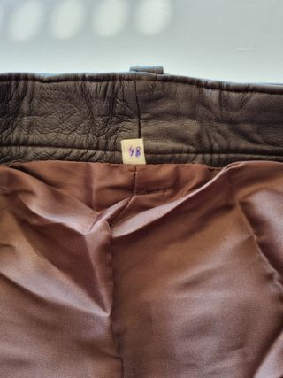 Pantalones mujer vintage cuero- Talla 44