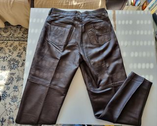 Pantalones mujer vintage cuero- Talla 44