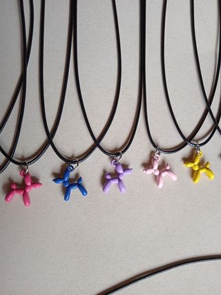 COLLAR CORDÓN CUERO CON PERRITO GLOBOFLEXIA