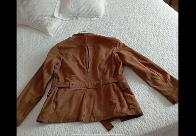 PARKA DE ANTE VINTAGE TENDENCIA  ESTE AÑO