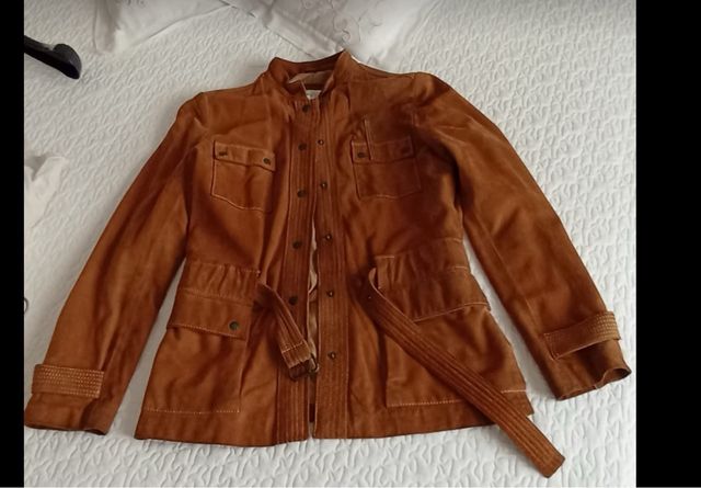 PARKA DE ANTE VINTAGE TENDENCIA  ESTE AÑO