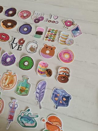 40 Autocolantes Donuts Comida Etiquetas Adesivas