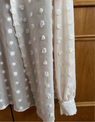 Camisa lunares plumetti crudo Zara