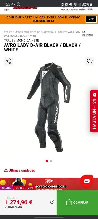 Traje moto mujer (DAINESE) 2 piezas