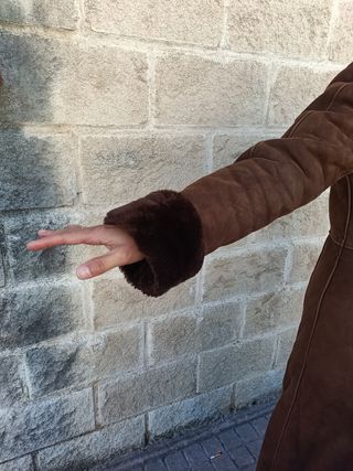 Abrigo vintage  de piel vuelta mujer 
