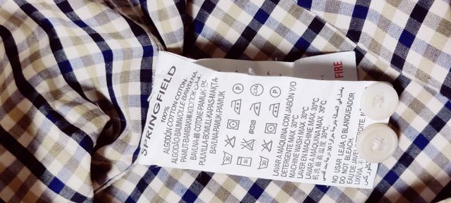 Camisa Springfield cuadros talla 36