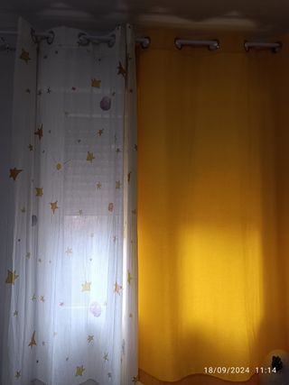 Cortinas y cojín "El principito"