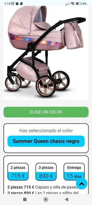 Carrito bebe 3 piezas