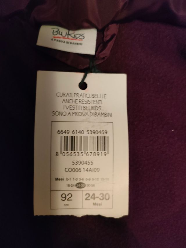 Giubbino viola bimba