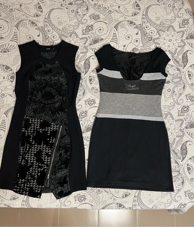 2 vestidos pichi Desigual t 38 otoño invierno