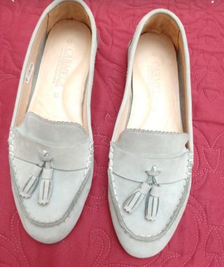 Mocasines piel gris