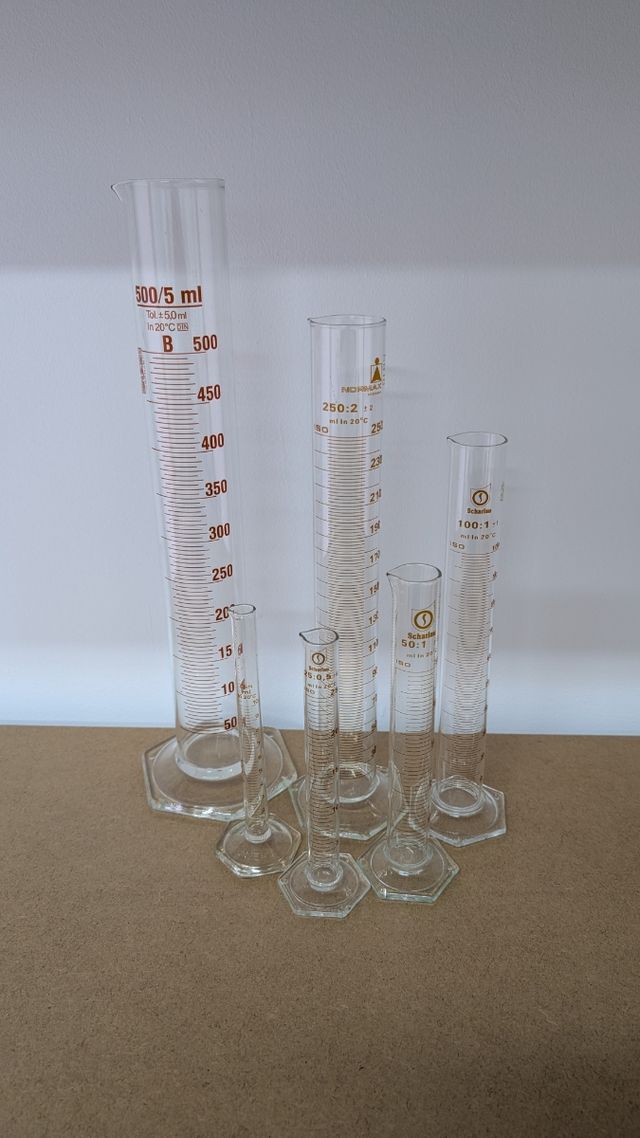 Conjunto probetas de laboratorio