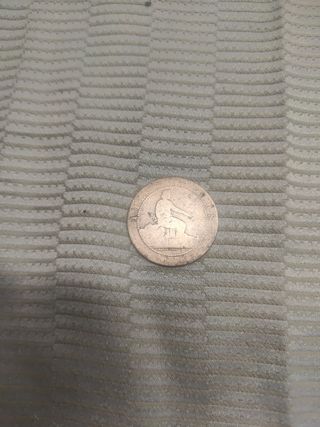 Moneda 10 CTS.  Año 1870