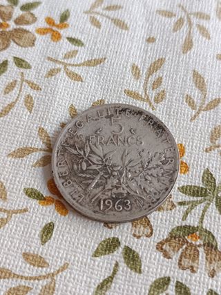 Francia 5 francos 1963 moneda de plata 