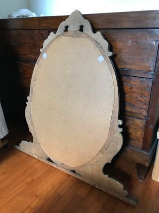 Specchiera classica in legno ovale con base