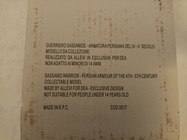 Del Prado Soldatini di piombo Guerriero Sassanide