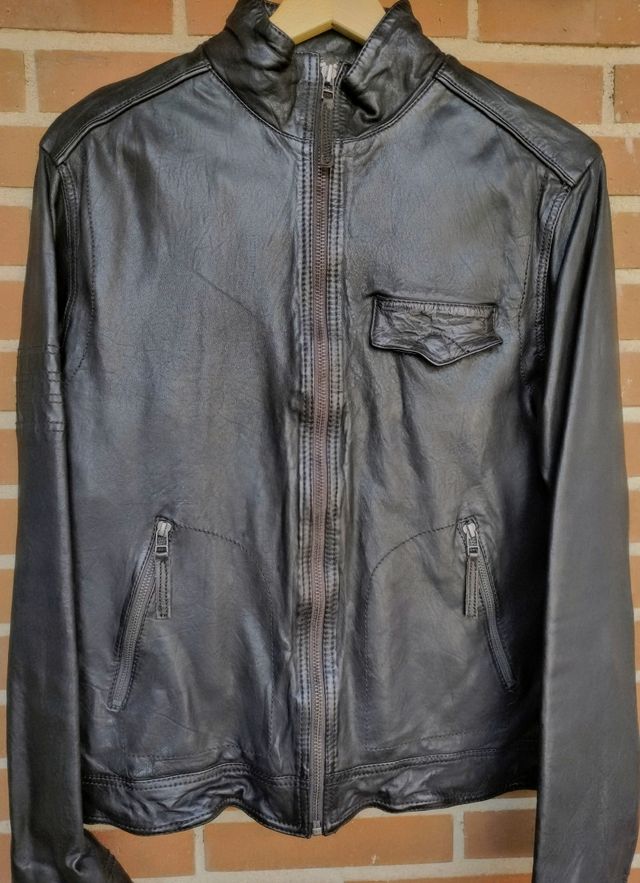 Cazadora biker piel nueva 