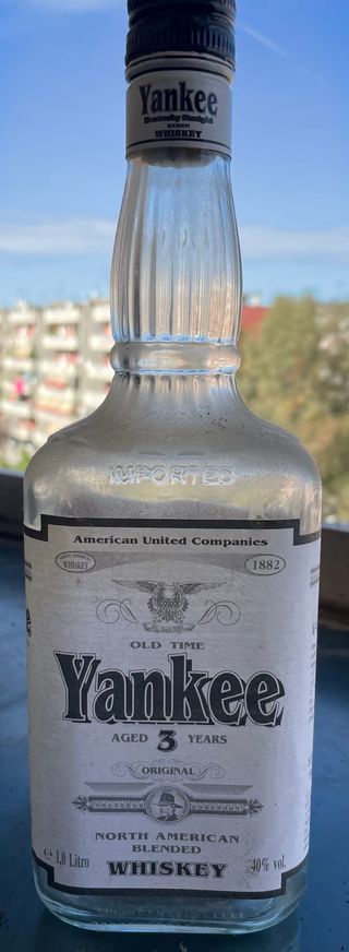 Bottiglie vuote di whiskey e amaro