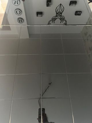 Mesa cristal negro salon y 4 sillas