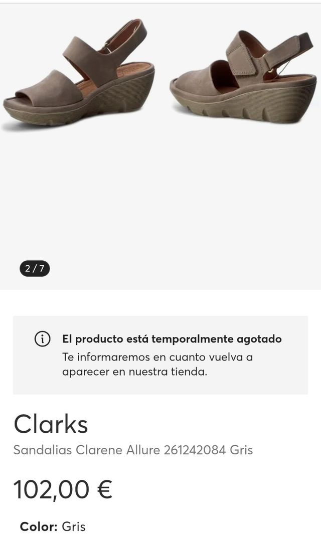 SANDALIAS CLARKS CLARENE ALLURE 38 AZUL MARINO