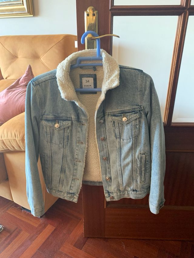 Chamarra vaquera borrego mujer