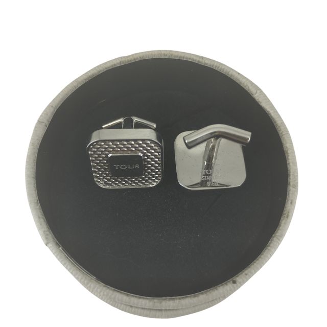 Gemelos acero esterilla cuadrado marca Tous