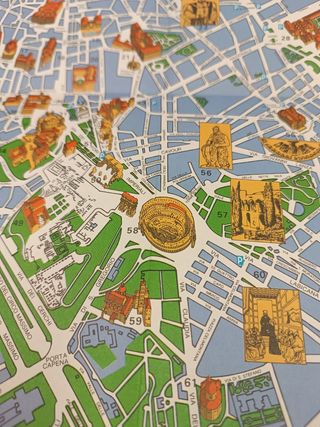PLANO TURISTICO MAPA ANTIGUO DE LA CIUDAD DE ROMA