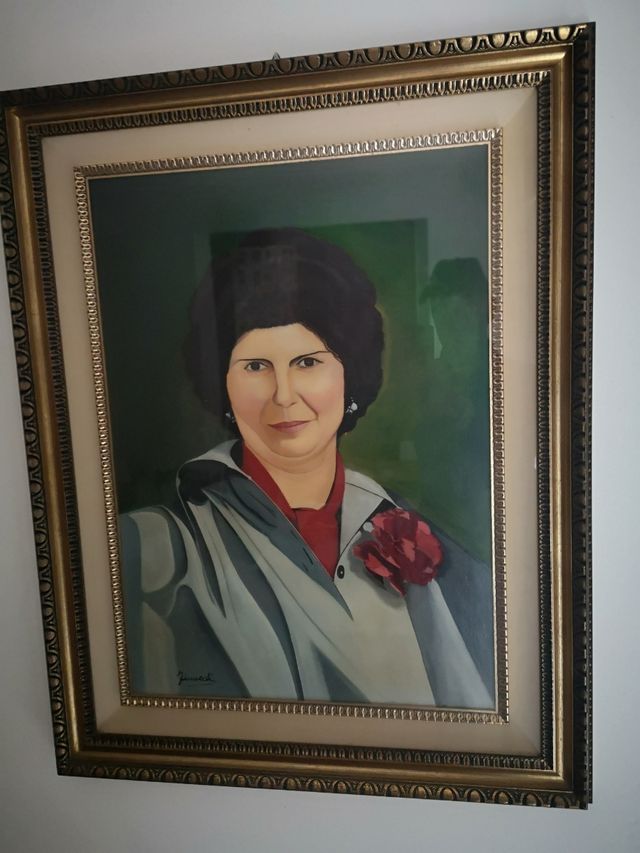 Quadro ritratto su tela anni 80
