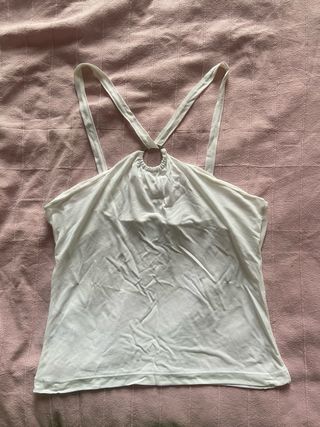 Vintage glam coquette y2k urban white top