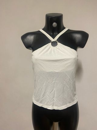 Vintage glam coquette y2k urban white top