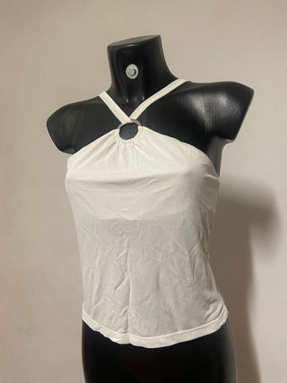 Vintage glam coquette y2k urban white top