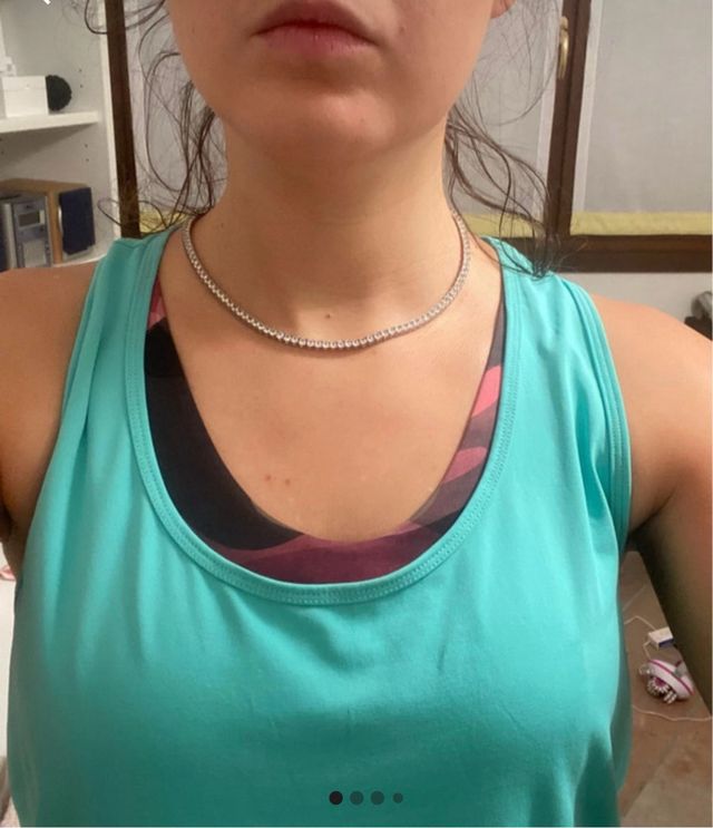 Girocollo tennis in zirconi bianchi