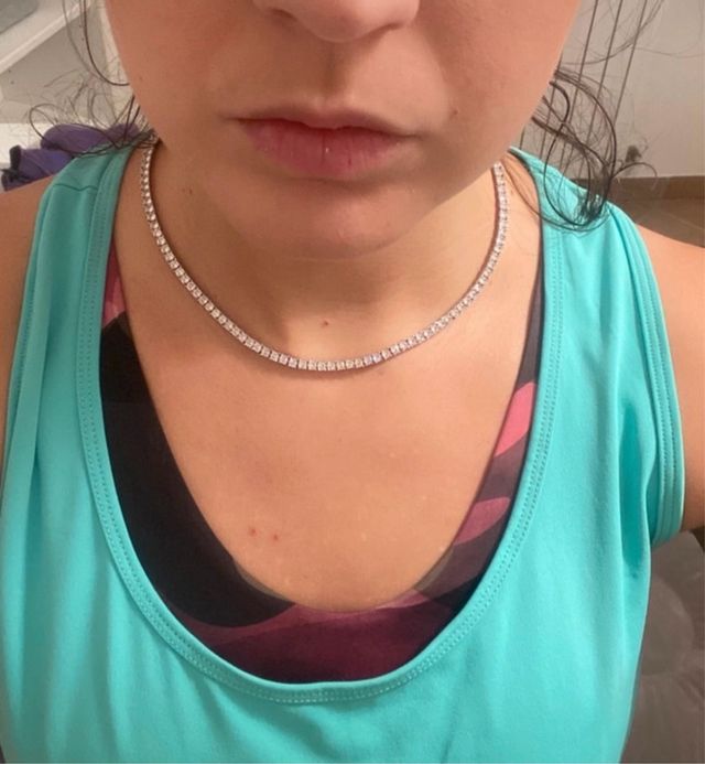 Girocollo tennis in zirconi bianchi