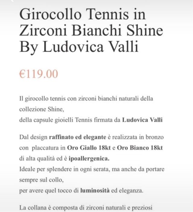 Girocollo tennis in zirconi bianchi